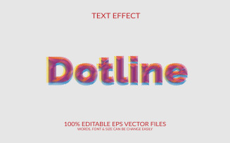 Dot line 3D Editable Vector Eps Text Effect Template