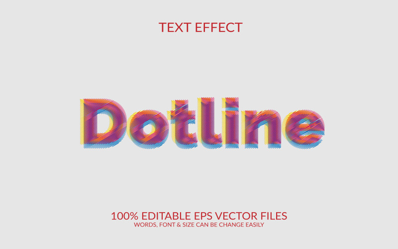 Dot line 3D Editable Vector Eps Text Effect Template Illustration