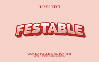 Festival 3d editable vector text effect design illustration