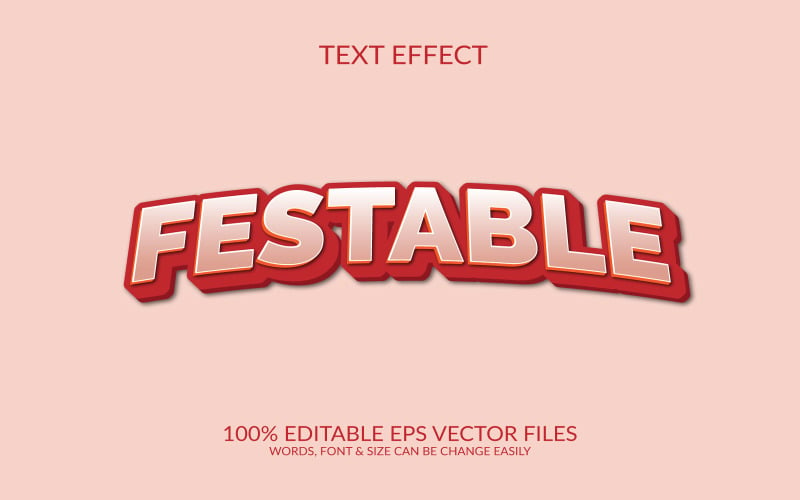 Festival 3d editable vector text effect design illustration Illustration