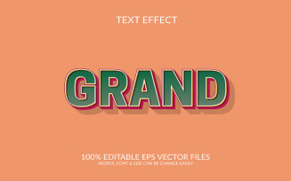 Grand Editable Vector Eps 3d Text Effect Template Design
