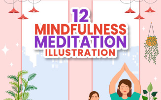 12 Mindfulness Meditation Illustration