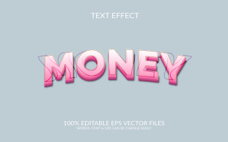 Money 3D Editable Vector Eps Text Effect Template
