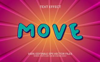 Move 3D Editable Vector Eps Text Effect Template Design