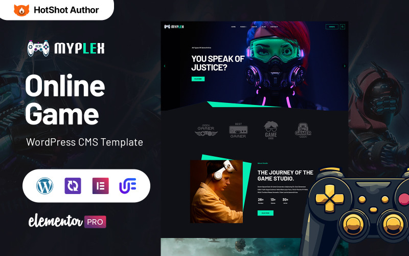 Myplex - Online Games WordPress Elementor Theme WordPress Theme