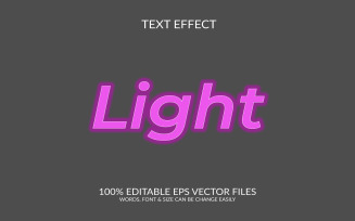 Neon Light 3D Editable Vector Eps Text Effect Template