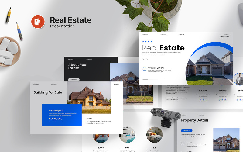 Real Estate Digital Powerpoint Presentation PowerPoint Template