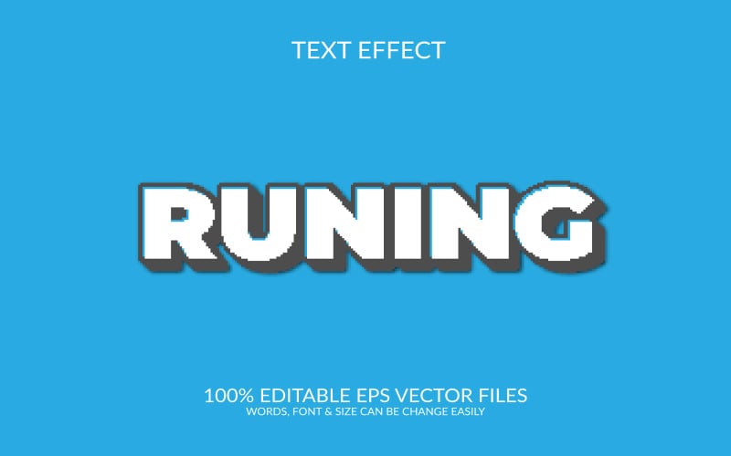 Running fully editable vector text effect Illustration