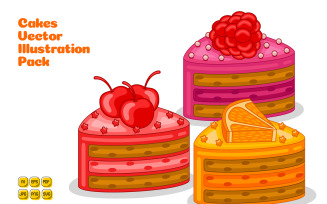 Cakes Vector Illustration Pack #02