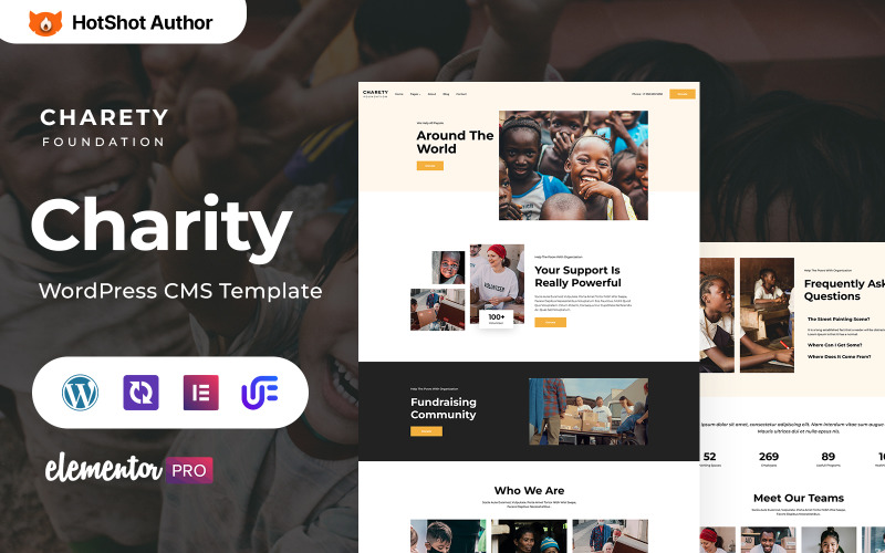Charety - Charity And Donation WordPress Elementor Theme WordPress Theme