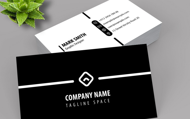 Corporate Black And White Business Card Corporate Identity