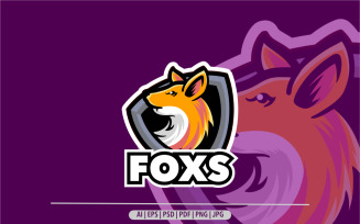 Fox emblem sport mascot symbol logo illustration design
