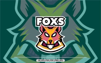 Fox mascot sport logo design template