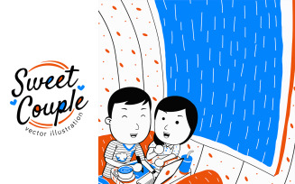 Sweet Couple Vector Illustration #05