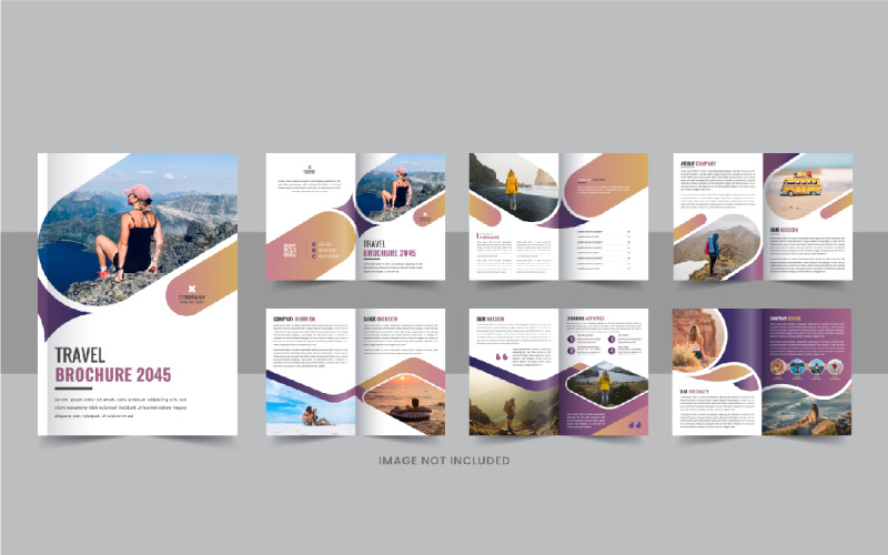 Travel Brochure design template or Travel Magazine design Corporate Identity