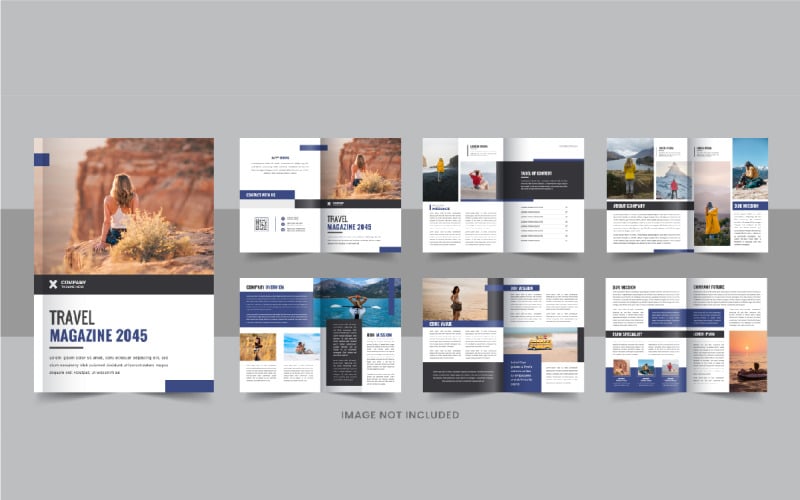Travel Brochure design template or Travel Magazine template design Layout Corporate Identity