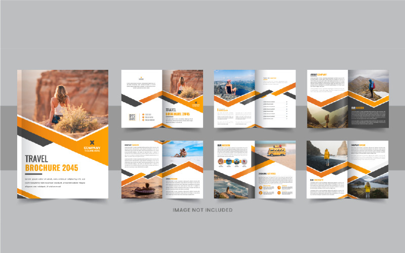 Travel Brochure design template or Travel Magazine Corporate Identity