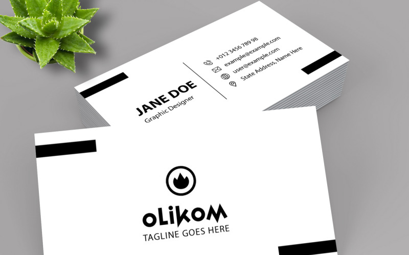 White Business Card Template Corporate Identity