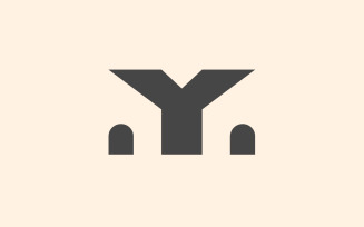 Y lettermark minimal house logo design template