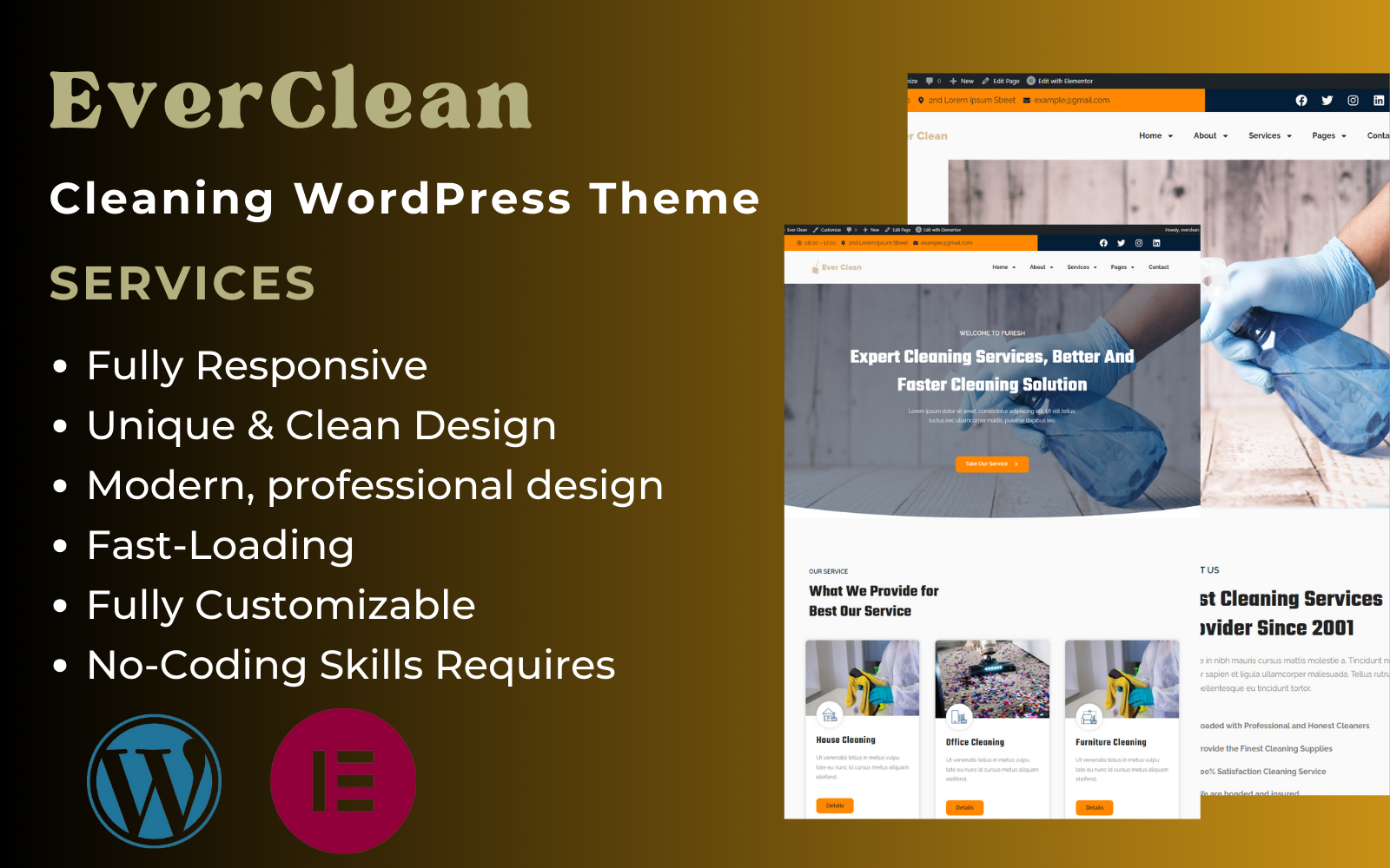 EverClean - Cleaning Services Company WordPress Theme