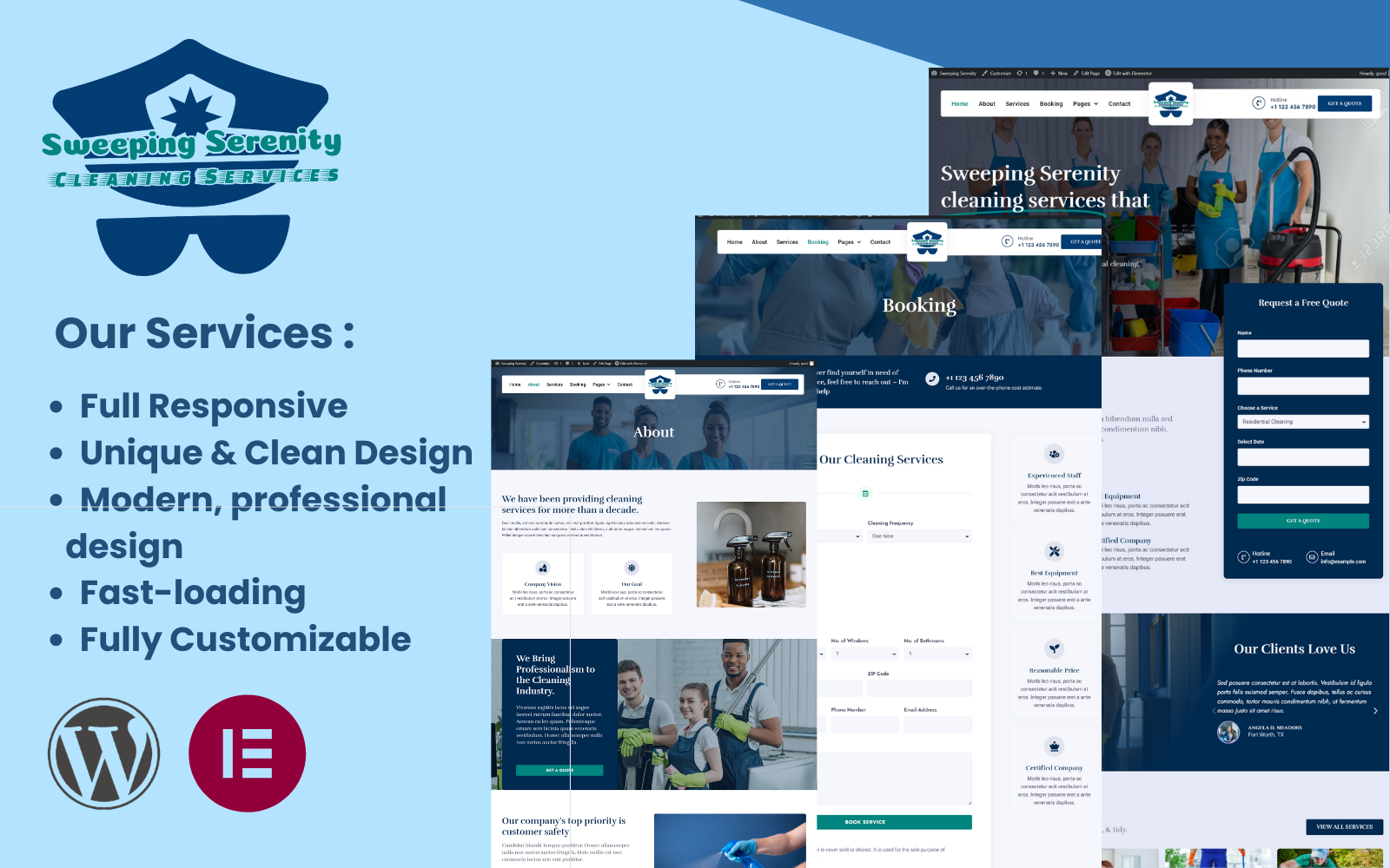 Sweeping Serenity  - Cleaning Services WordPress Theme