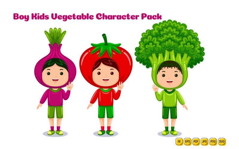 boy kids vegetable character costume #05 Vector Graphic
