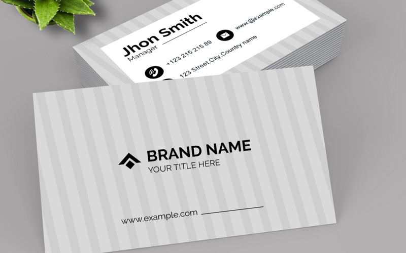 Elegant White Business Card Corporate Identity