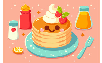 Flat Pancake Day Social Media Template Illustration