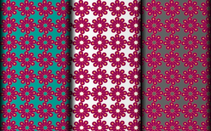 Flower style simple vector pattern design template. Pattern