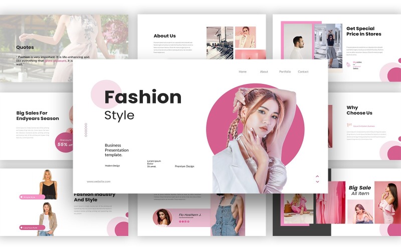Pinky Fashion Powerpoint Template PowerPoint Template