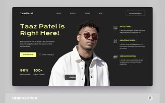 Taaz - Product Designer Portfolio Hero Section Figma Template