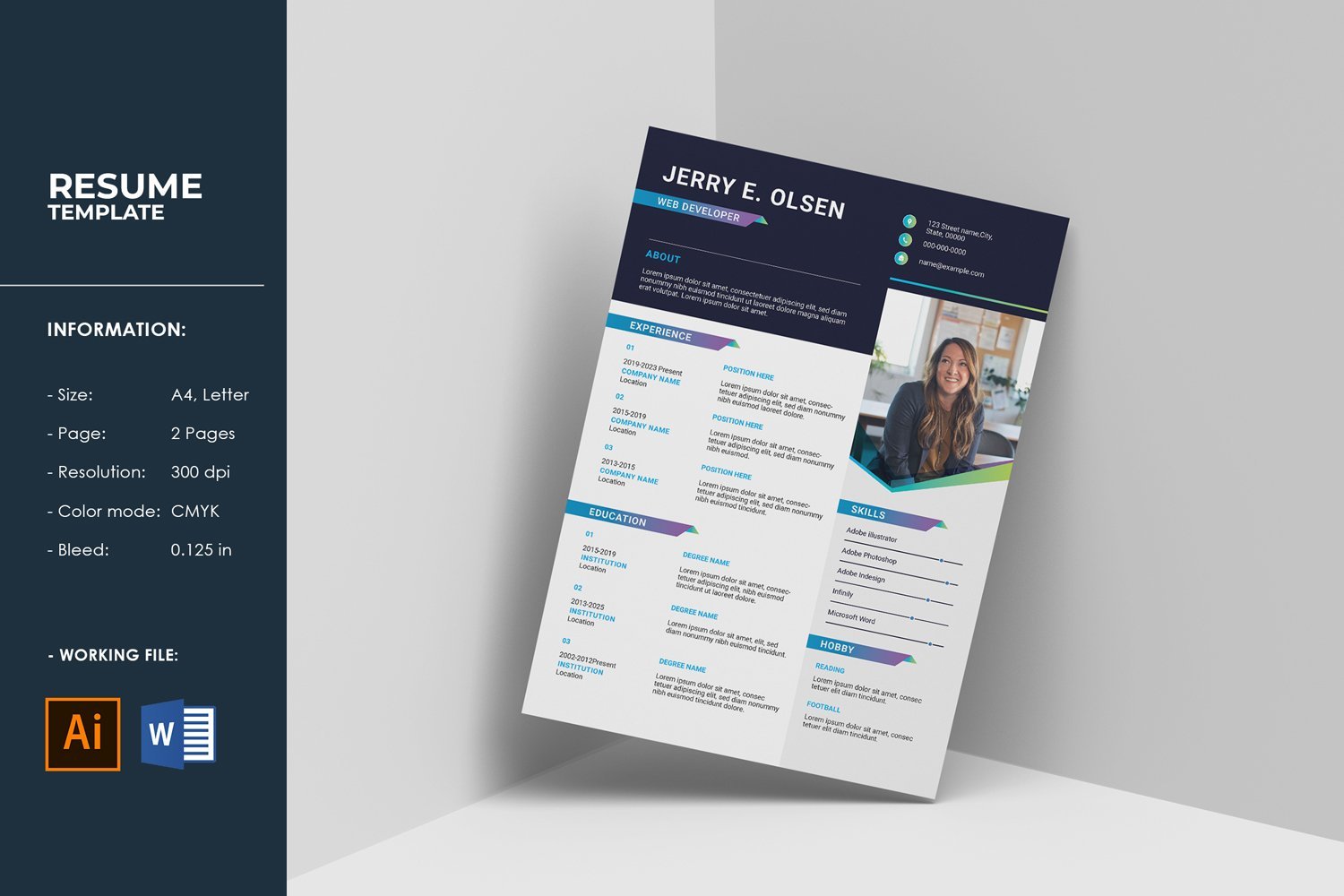 Template #377846 Resume Clean Webdesign Template - Logo template Preview