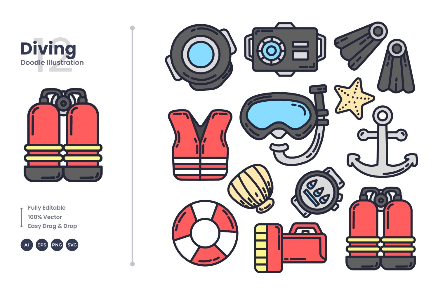 Kit Graphique #377886 Doodle Mignon Divers Modles Web - Logo template Preview