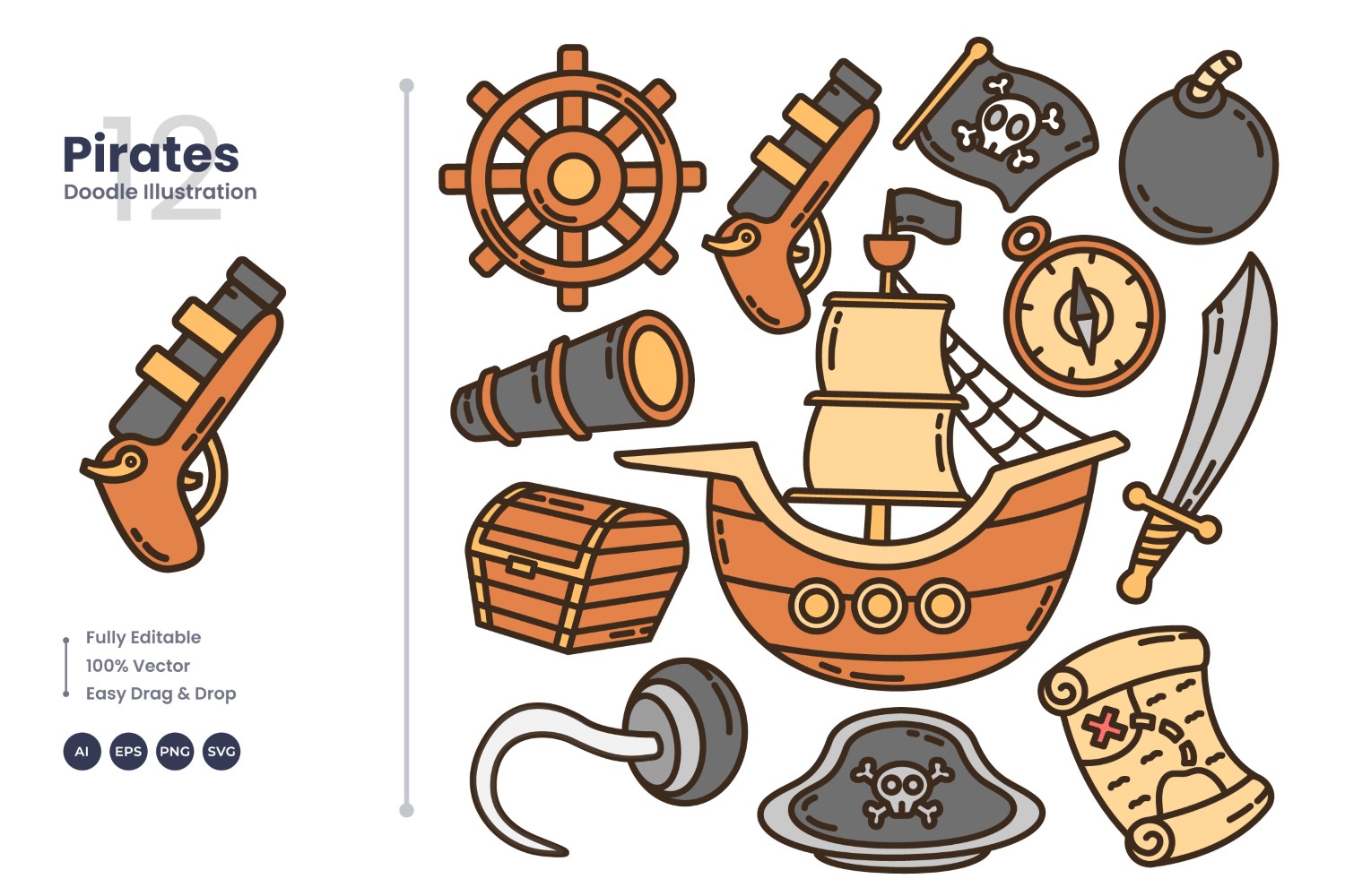 Kit Graphique #377895 Dessin-anim Doodle Web Design - Logo template Preview