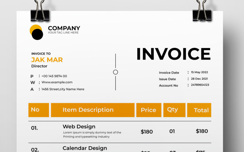 Invoice Design /Template Layout Corporate Identity