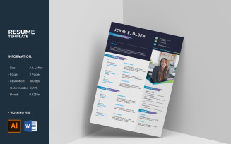 Professional Cv / Resume Template. Illustrator and Ms word template