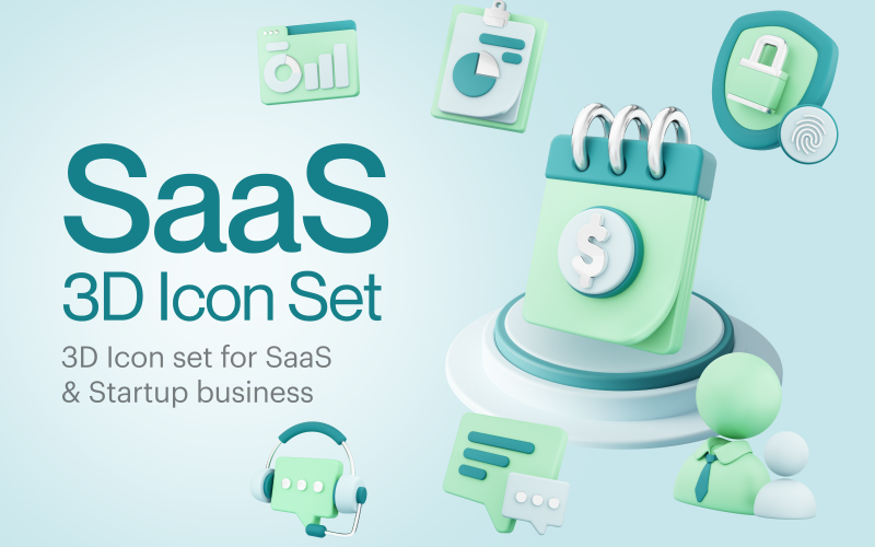 Saasy - Software as a Service 3D Icon Set Model