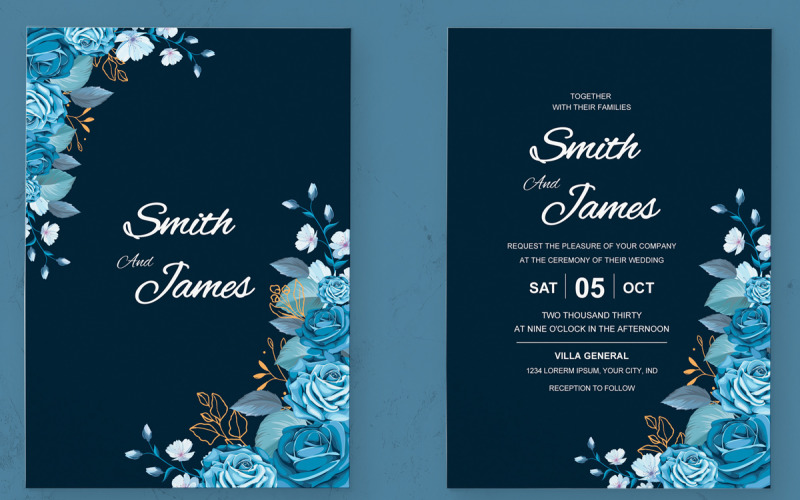Watercolor Wedding Invitation Cards Corporate Identity