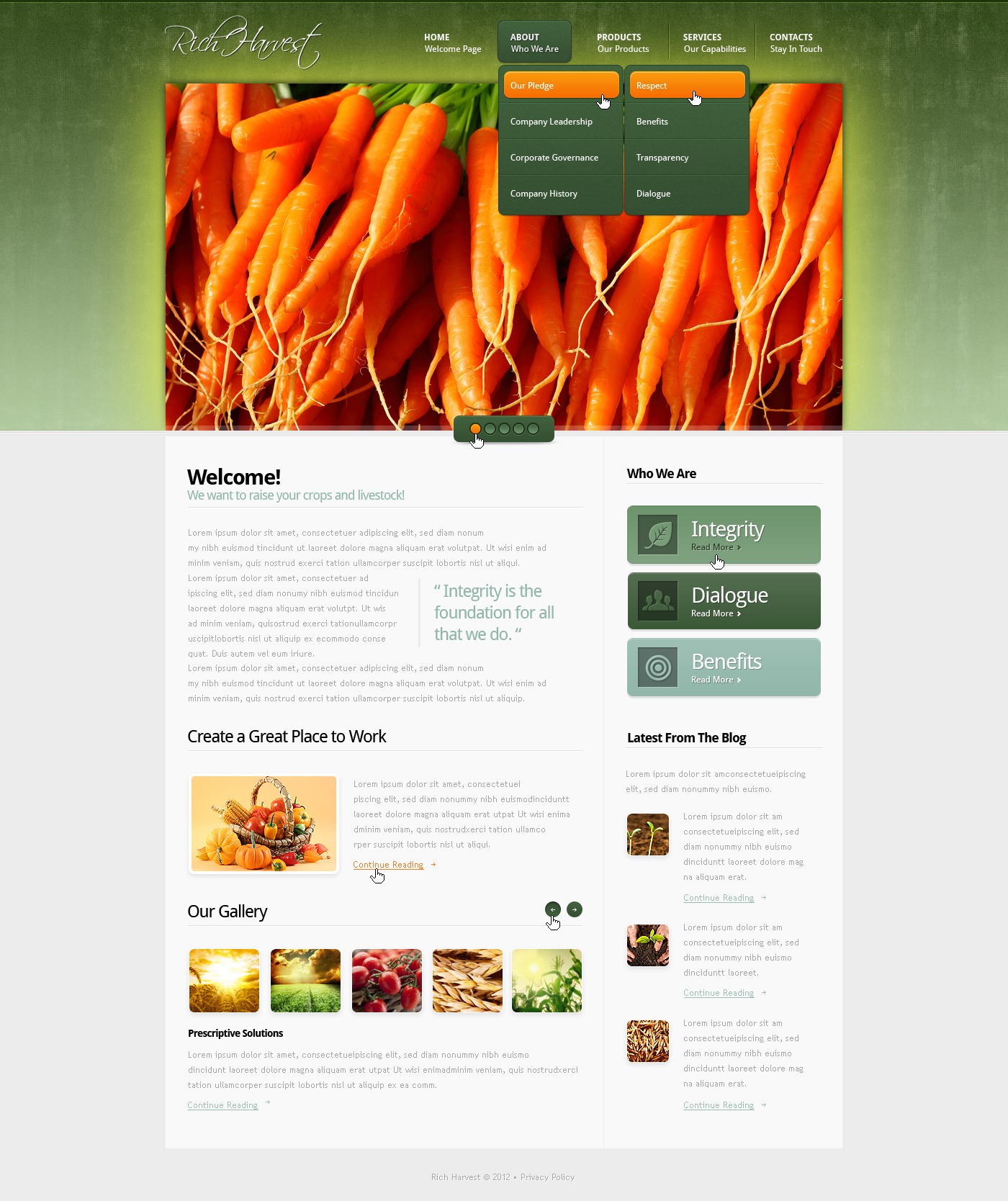 Agriculture Website Template 37851