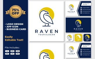 Bird Eagle Raven Line Logo Design