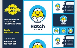 Hatch Egg Chicken Baby Cartoon Logo