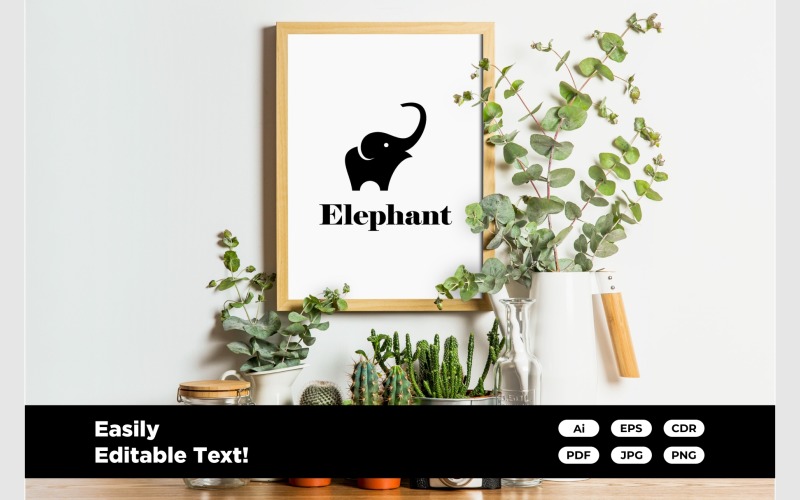 Mascot Elephant Silhouette Logo Logo Template