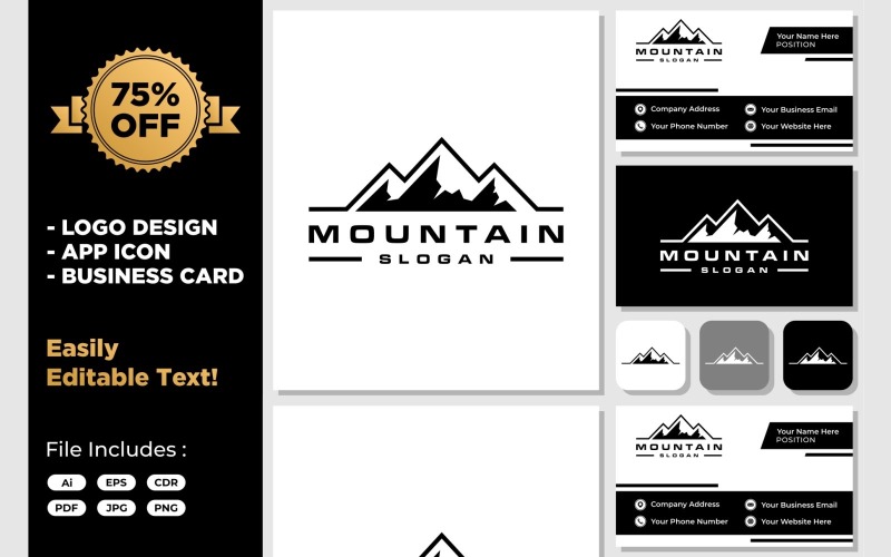 Mountain Landscape Icon Logo Design Logo Template