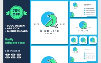 Simple Bird Nature Outline Icon Logo