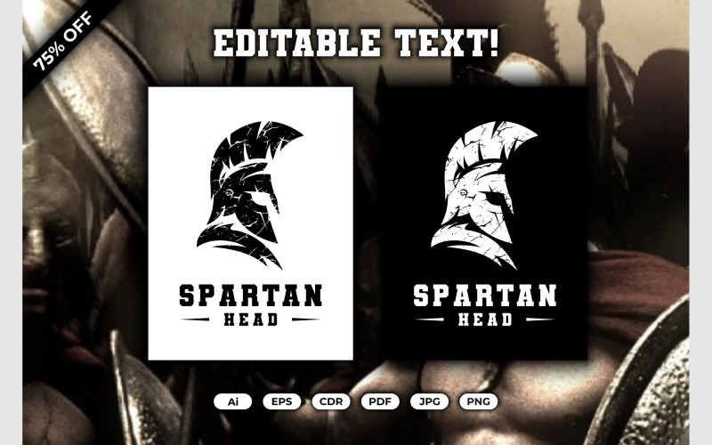 Spartan Warrior Helmet Logo Design Logo Template