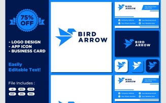 Bird Arrow Fly Success Modern Logo
