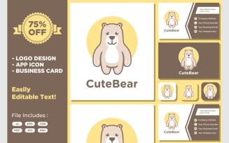 Cute Bear Grizzly Mascot Icon Logo
