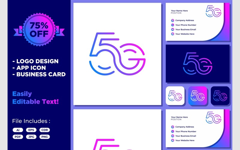 5G Speed Internet Innovation Logo Design Logo Template