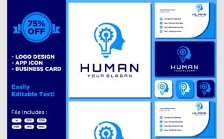 Head Human Gear Light Bulb Mind Logo