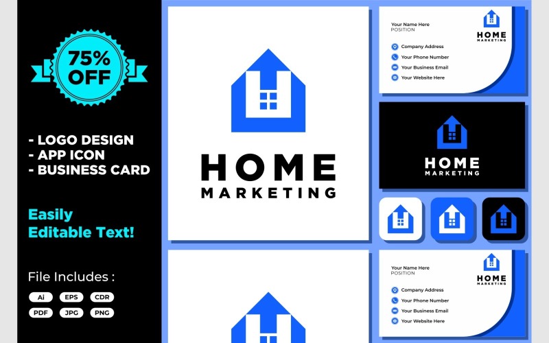 Home Arrow House Success Simple Logo Logo Template